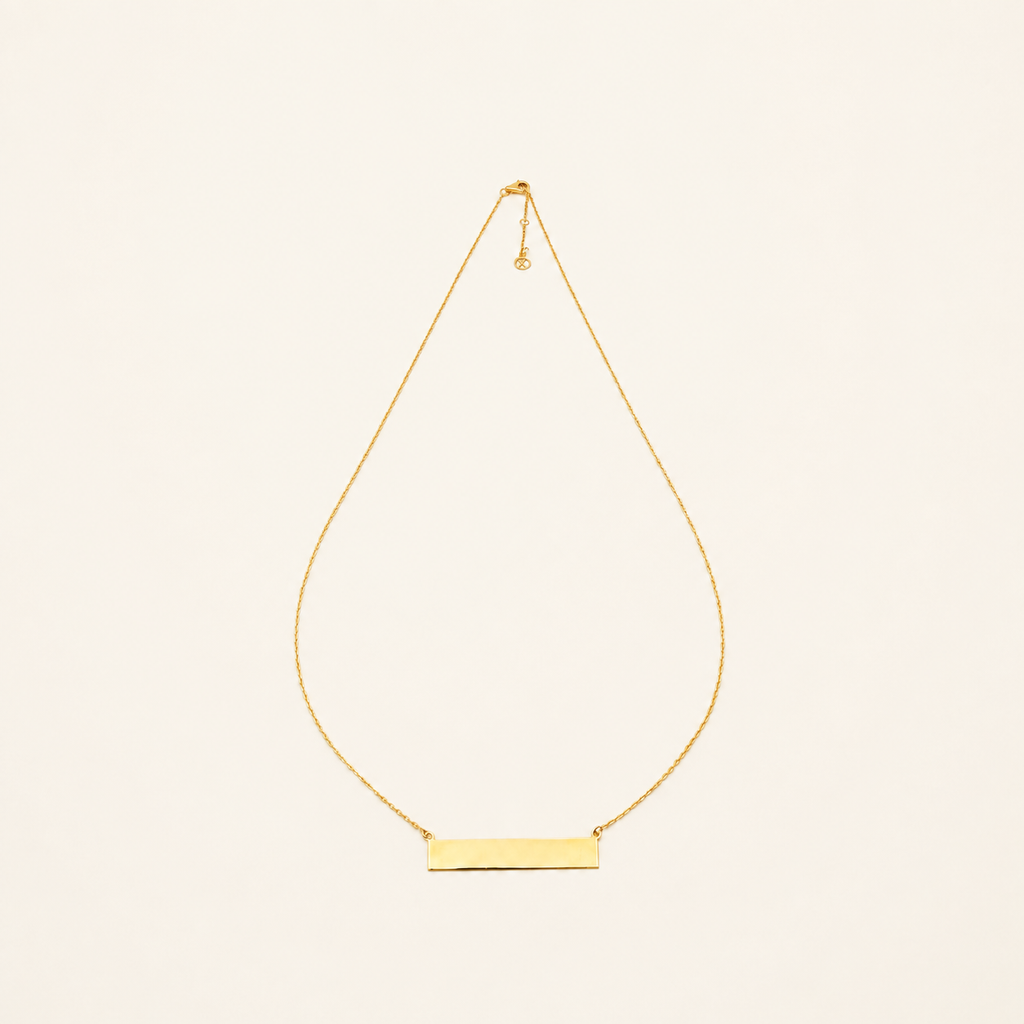 14K (585 əyar) Qızılından Minimalist Lövhəcikli Boyunbağı