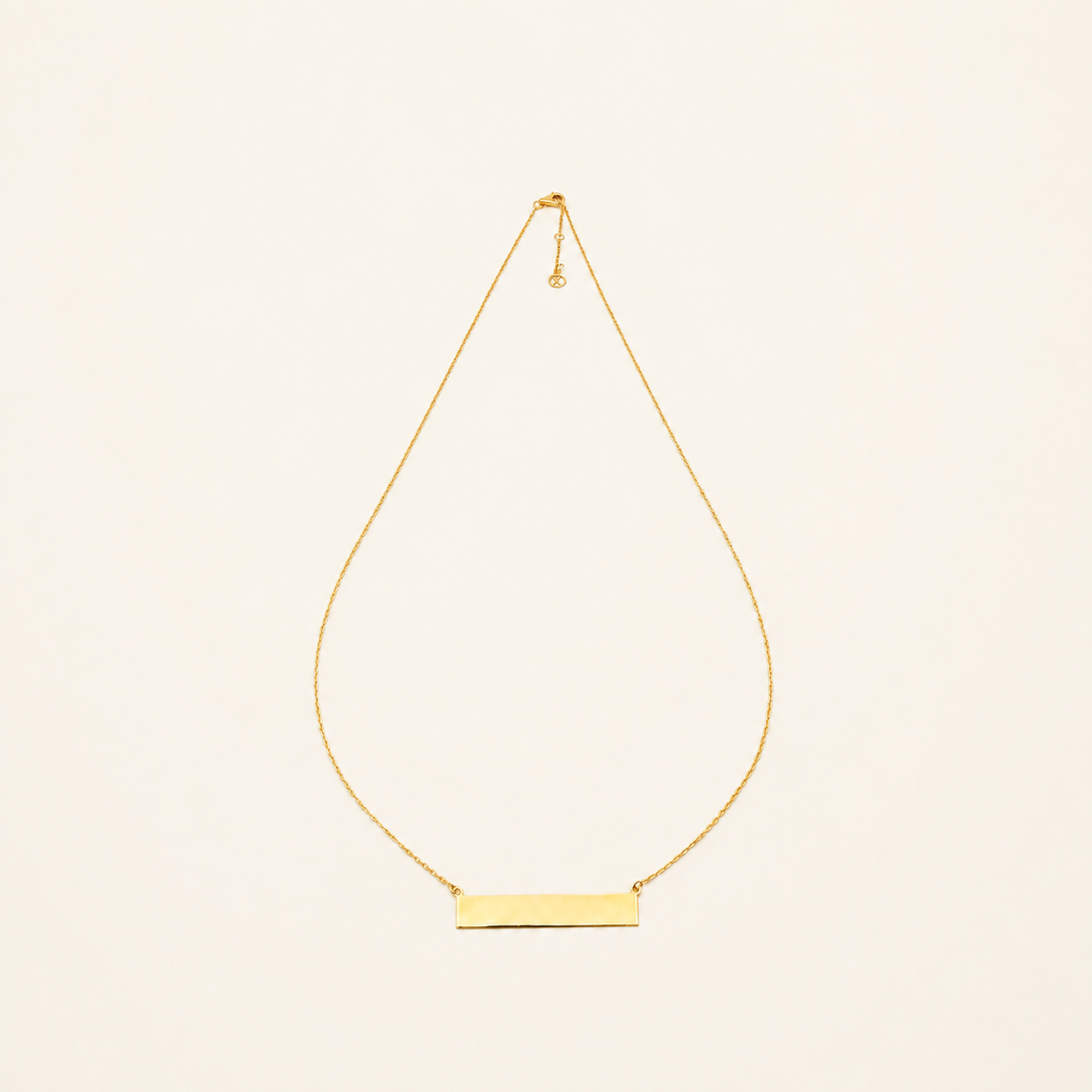 14K (585 əyar) Qızılından Minimalist Lövhəcikli Boyunbağı