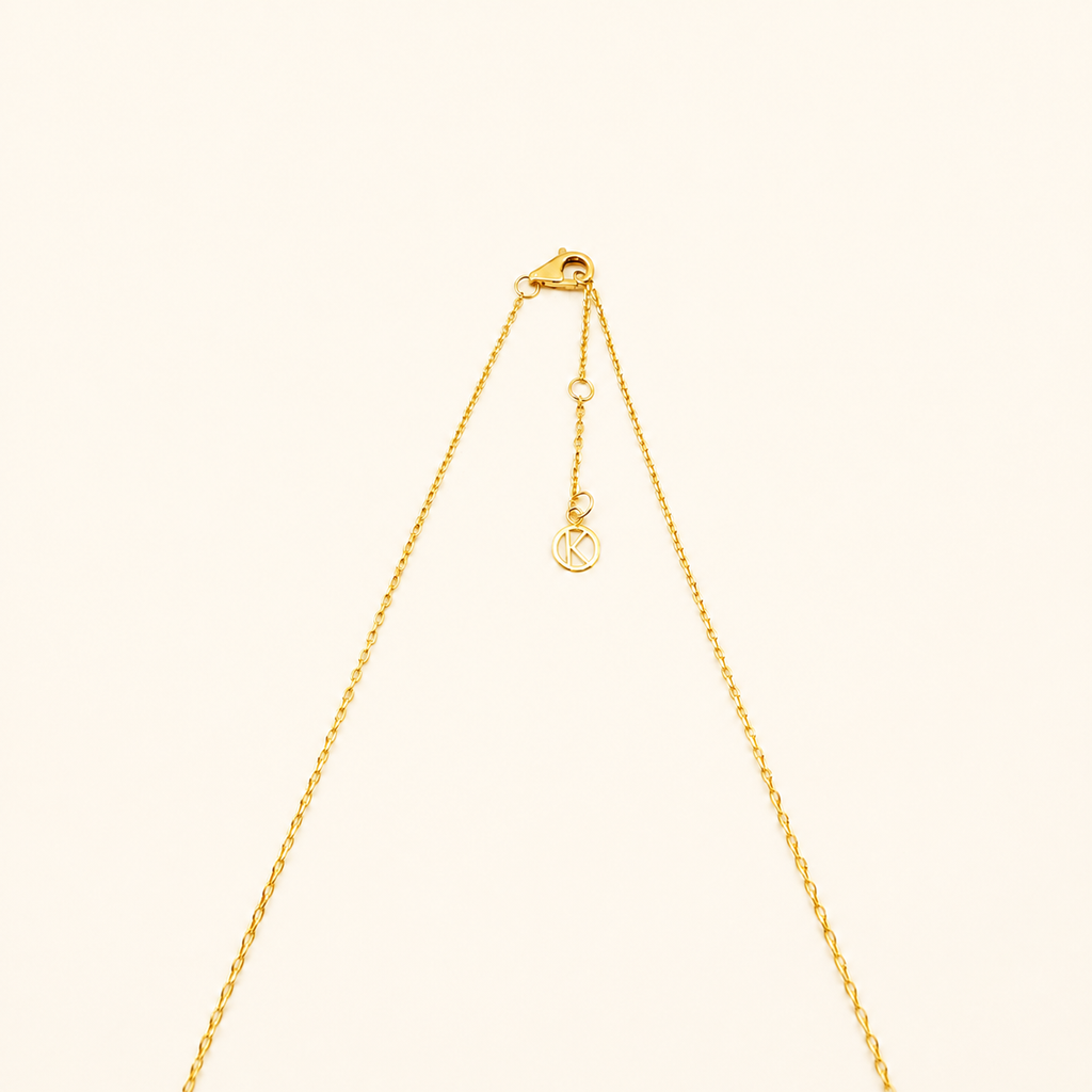 14K (585 əyar) Qızılından Minimalist Lövhəcikli Boyunbağı