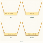 14K (585 əyar) Qızılından Minimalist Lövhəcikli Boyunbağı